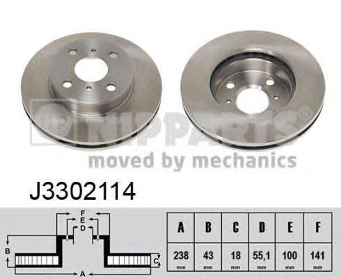 Тормозной диск NIPPARTS J3302114