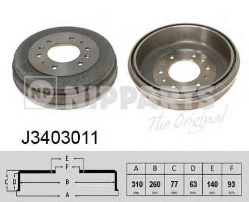 Тормозной барабан NIPPARTS J3403011