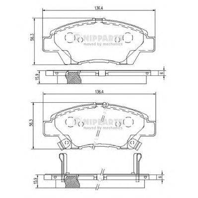 Комплект тормозных колодок, дисковый тормоз NIPPARTS N3604068