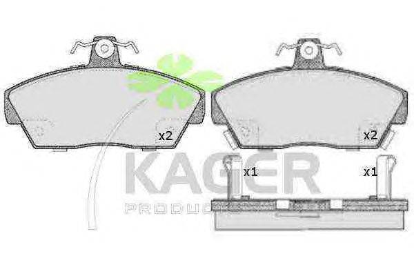 Комплект тормозных колодок, дисковый тормоз KAGER 35-0263