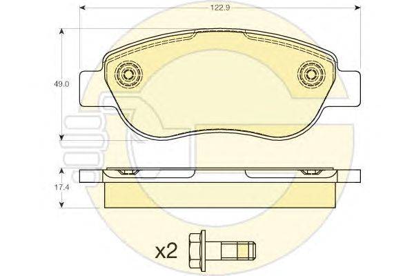 Комплект тормозных колодок, дисковый тормоз GIRLING 6120083