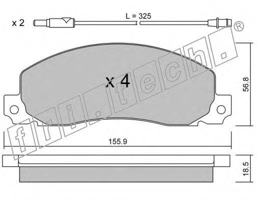 Комплект тормозных колодок, дисковый тормоз fri.tech. 20928