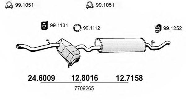 Глушитель выхлопных газов конечный ASSO 127158