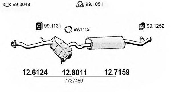 Средний / конечный глушитель ОГ ASSO 12.8011