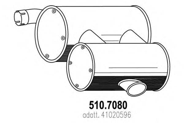 Средний / конечный глушитель ОГ ASSO 510.7080