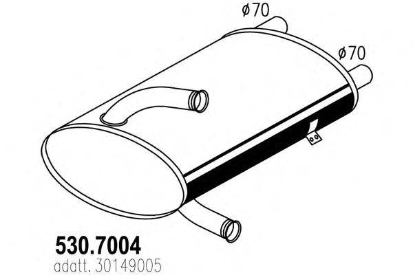 Средний / конечный глушитель ОГ ASSO 530.7004