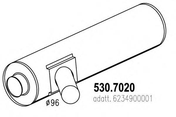 Средний / конечный глушитель ОГ ASSO 530.7020