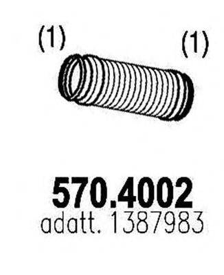 Гофрированная труба, выхлопная система ASSO 570.4002