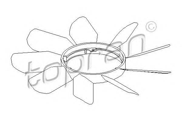 Крыльчатка вентилятора, охлаждение двигателя TOPRAN 400 999