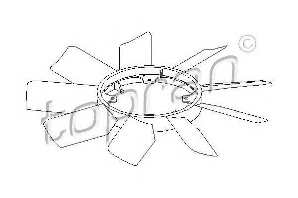 Крыльчатка вентилятора, охлаждение двигателя TOPRAN 401 001