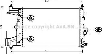 Радиатор, охлаждение двигателя PRASCO OL2486