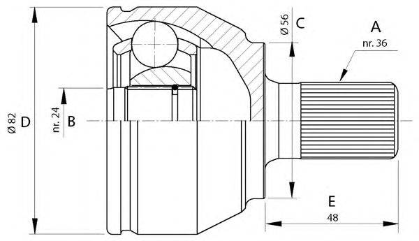 Шарнирный комплект, приводной вал OPEN PARTS CVJ5698.10