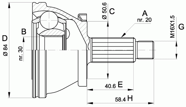 Шарнирный комплект, приводной вал OPEN PARTS CVJ5390.10