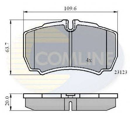 Комплект тормозных колодок, дисковый тормоз COMLINE CBP01034
