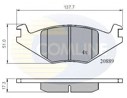 Комплект тормозных колодок, дисковый тормоз COMLINE CBP0136