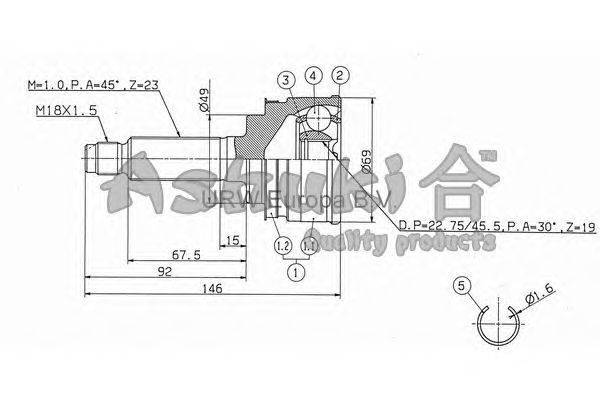 Шарнирный комплект, приводной вал ASHUKI SK-340