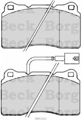 Комплект тормозных колодок, дисковый тормоз BORG & BECK BBP2261