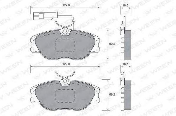 Комплект тормозных колодок, дисковый тормоз WEEN 151-1599