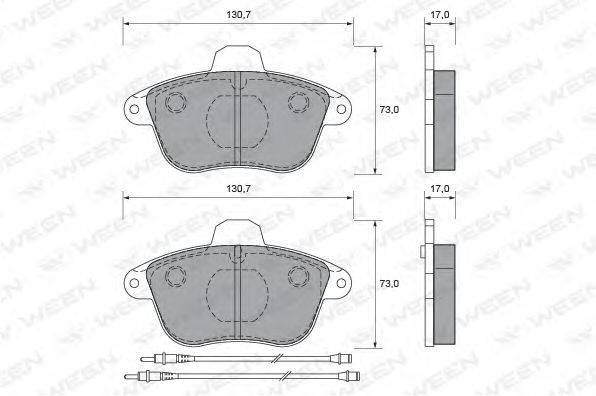 Комплект тормозных колодок, дисковый тормоз WEEN 21504