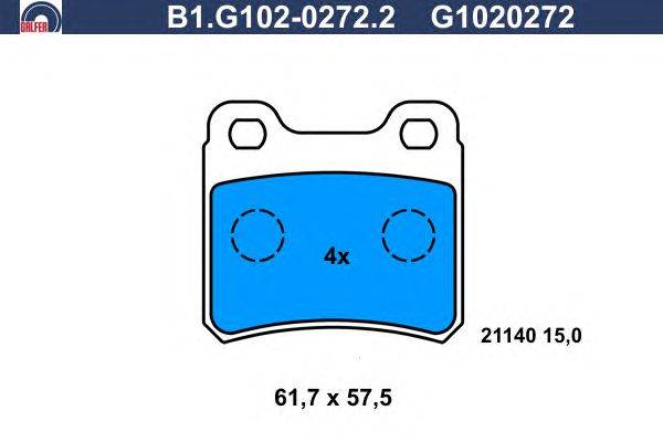 Комплект тормозных колодок, дисковый тормоз GALFER B1G10202722