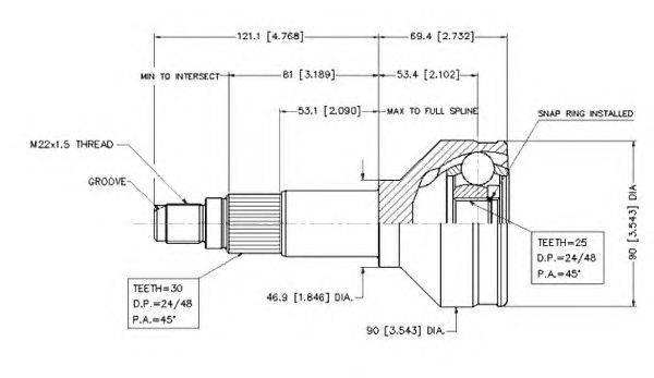Шарнирный комплект, приводной вал VEMA 18411