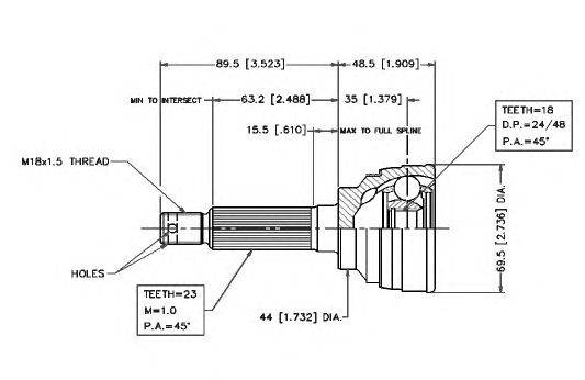 Шарнирный комплект, приводной вал VEMA 18496