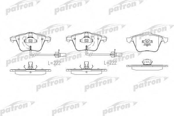 Комплект тормозных колодок, дисковый тормоз PATRON PBP1765