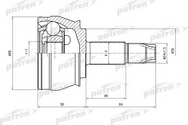 Шарнирный комплект, приводной вал PATRON PCV1245