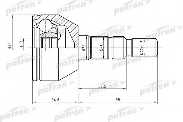 Шарнирный комплект, приводной вал PATRON PCV1504