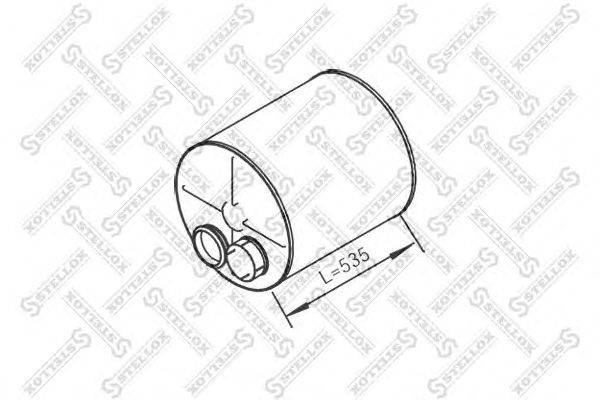 Средний / конечный глушитель ОГ STELLOX 82-03084-SX