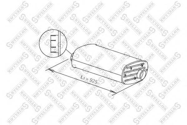 Средний / конечный глушитель ОГ STELLOX 82-03106-SX