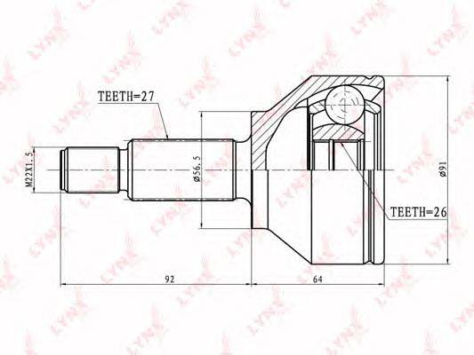 Шарнирный комплект, приводной вал LYNXauto CO-2805