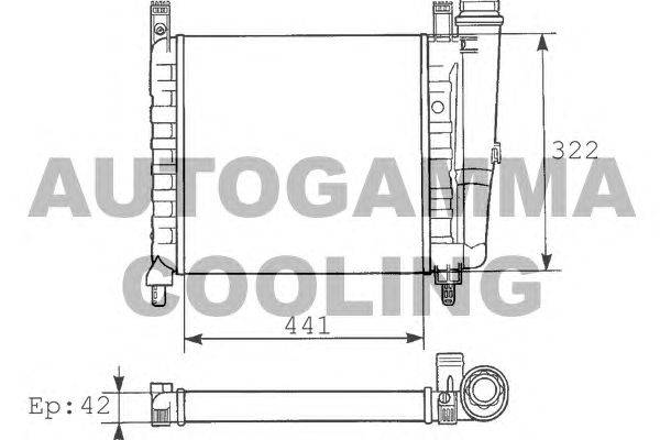 Радиатор, охлаждение двигателя AUTOGAMMA 100286