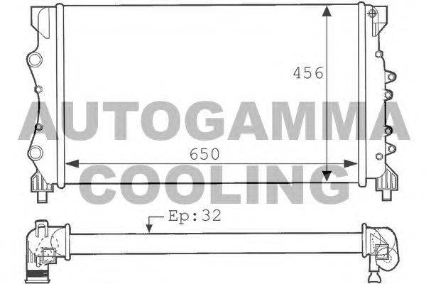 Радиатор, охлаждение двигателя AUTOGAMMA 101243