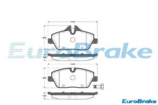 Комплект тормозных колодок, дисковый тормоз EUROBRAKE 5501221529