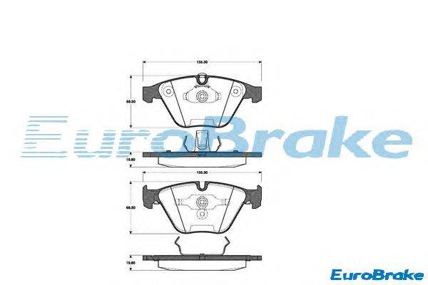 Комплект тормозных колодок, дисковый тормоз EUROBRAKE 5501221533