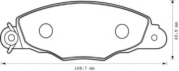Комплект тормозных колодок, дисковый тормоз JURID 573057J