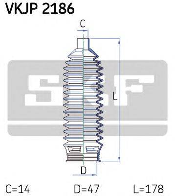 Комплект пылника, рулевое управление SKF VKJP 2186