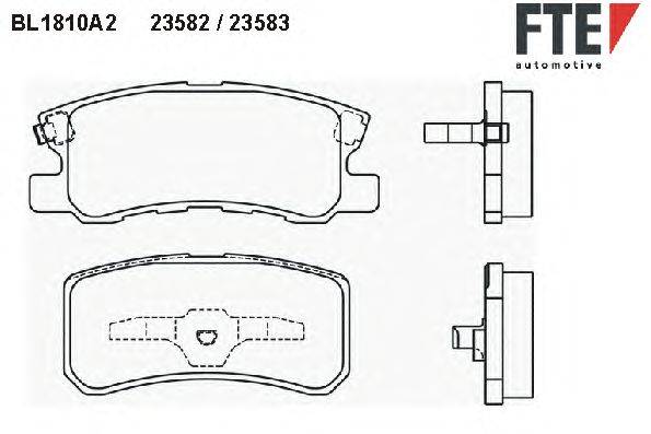 Комплект тормозных колодок, дисковый тормоз FTE 23582