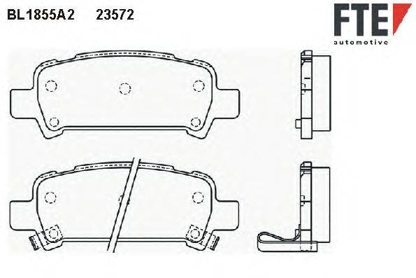 Комплект тормозных колодок, дисковый тормоз FTE BL1855A2