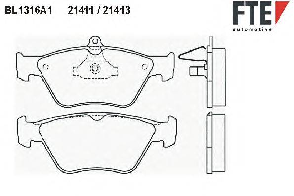 Комплект тормозных колодок, дисковый тормоз FTE BL1316A1