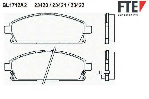 Комплект тормозных колодок, дисковый тормоз FTE 23421