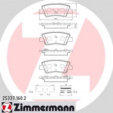 Комплект тормозных колодок, дисковый тормоз ZIMMERMANN 25337.160.2