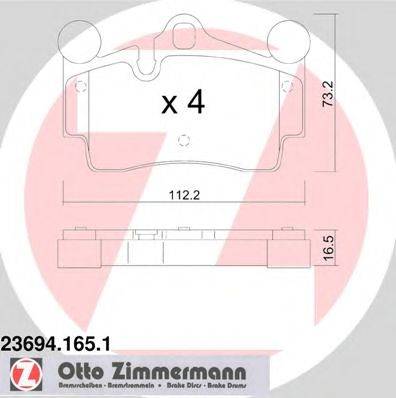 Комплект тормозных колодок, дисковый тормоз ZIMMERMANN 236941651