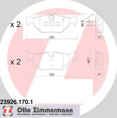 Комплект тормозных колодок, дисковый тормоз ZIMMERMANN 239261701