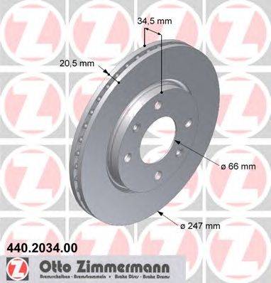 Тормозной диск ZIMMERMANN 440203400