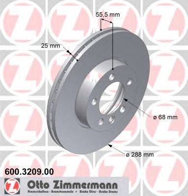 Тормозной диск ZIMMERMANN 600.3209.00