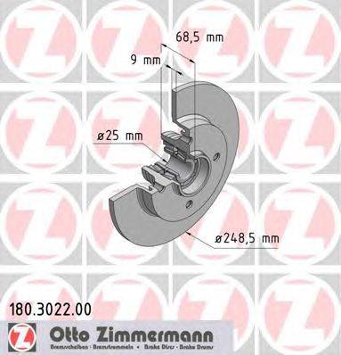 Тормозной диск ZIMMERMANN 180302200