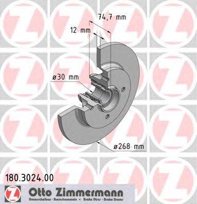 Тормозной диск ZIMMERMANN 180.3024.00
