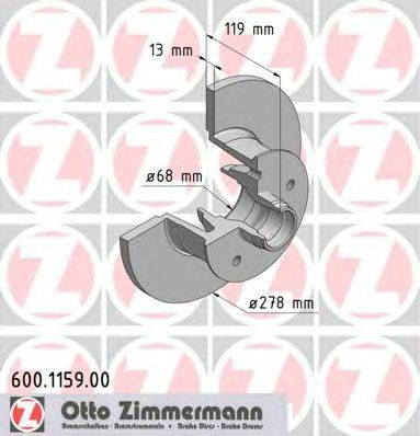 Тормозной диск ZIMMERMANN 600115900